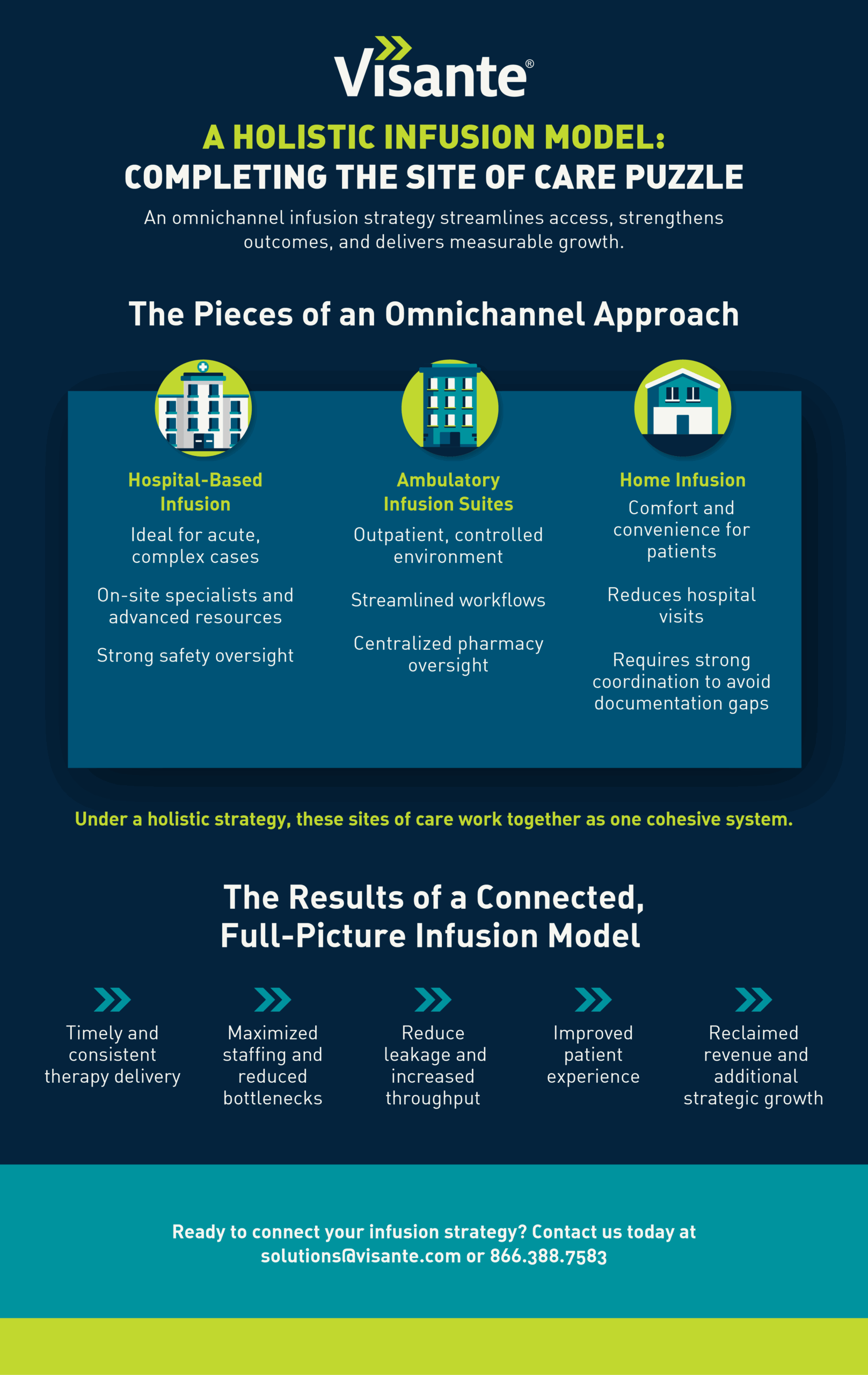 Visante infographic on holistic infusion model.